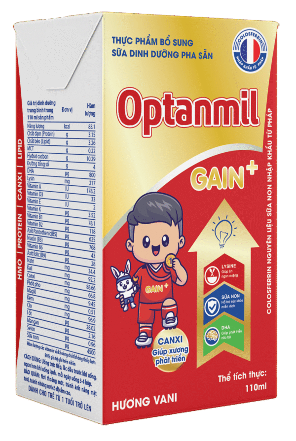 Sữa dinh dưỡng pha sẵn Optanmil GAIN+ 110ml